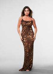 PRE - ORDER | LEOPARD SHEER DRESS